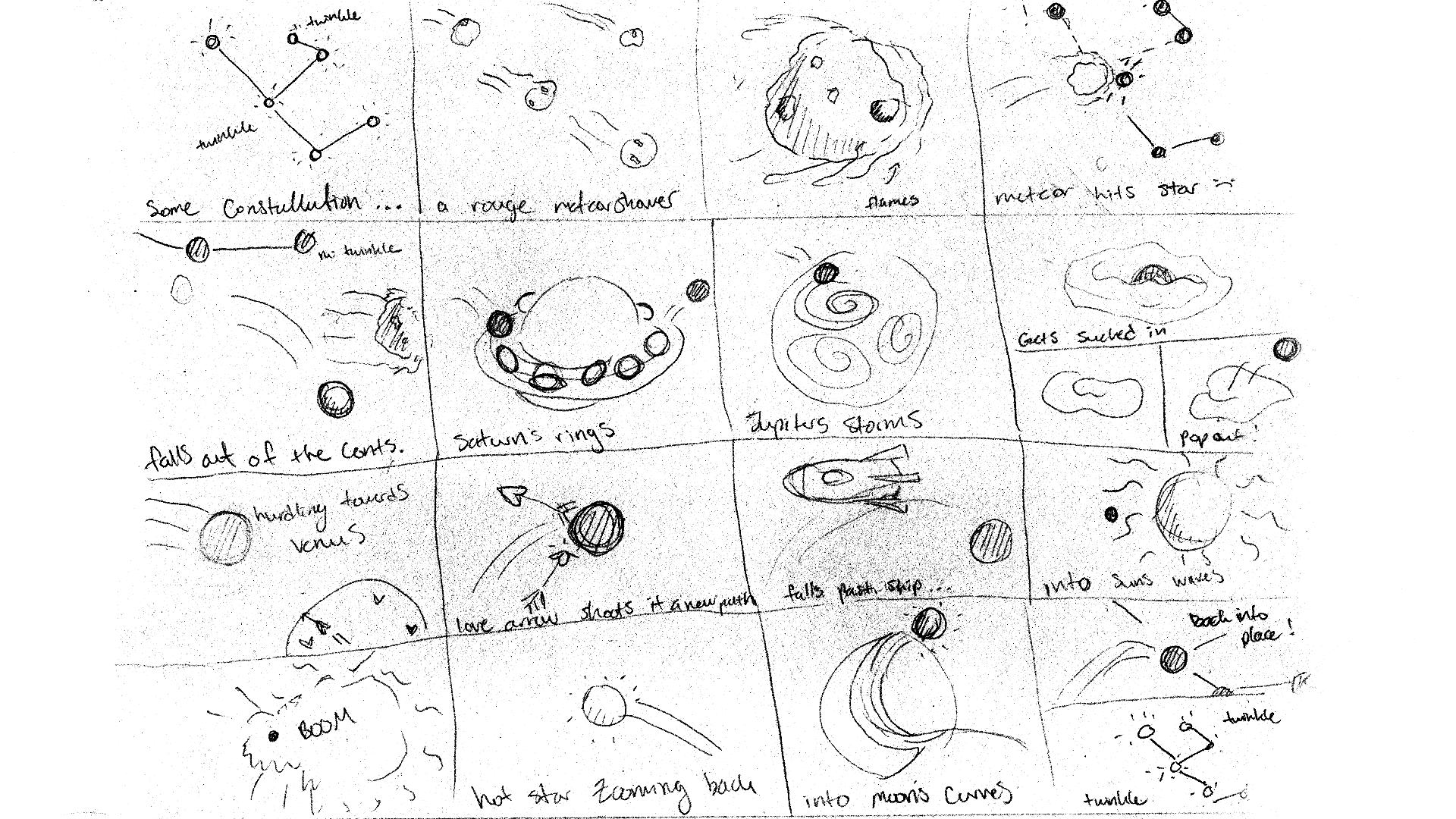 storyboard of constellation