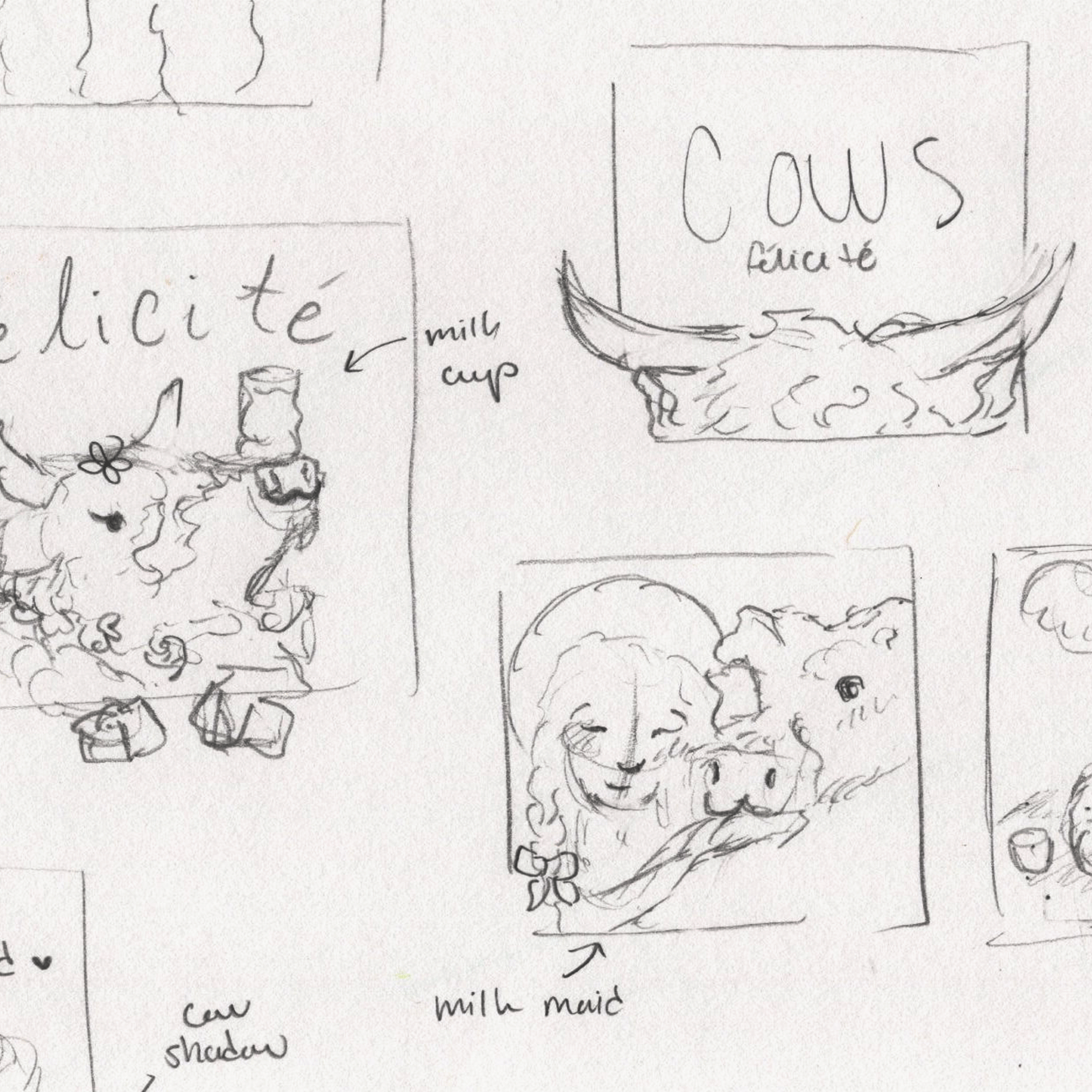 final cow sketches